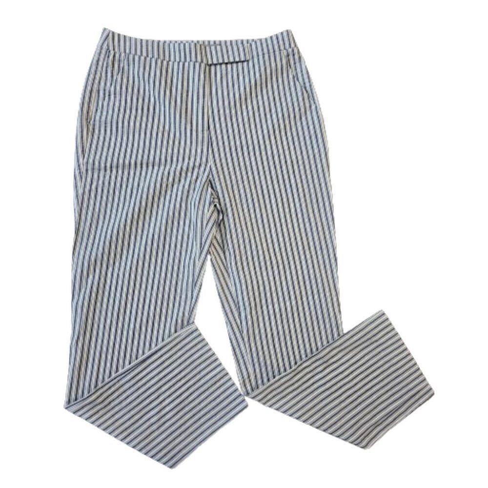 Asos women's Blue & White Striped Pull On Tapered Leg Pants Size 4